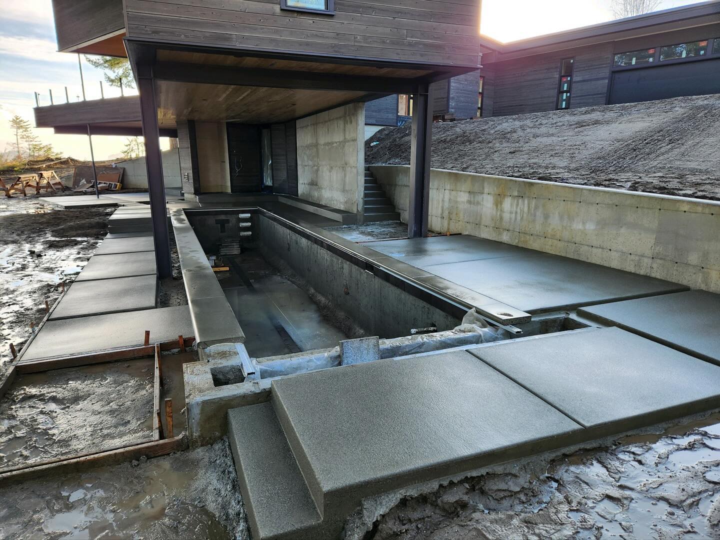 newly finished concrete driveway